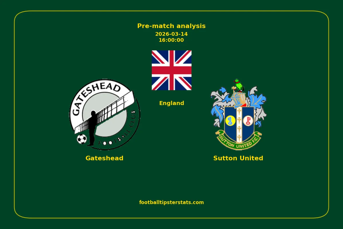 Pre-match analysis: Gateshead vs Sutton United on 2026-03-14